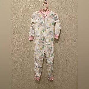 NWT The Beaufort Bonnet Co Noelles Night Sleigh Footed 4T pink pajama